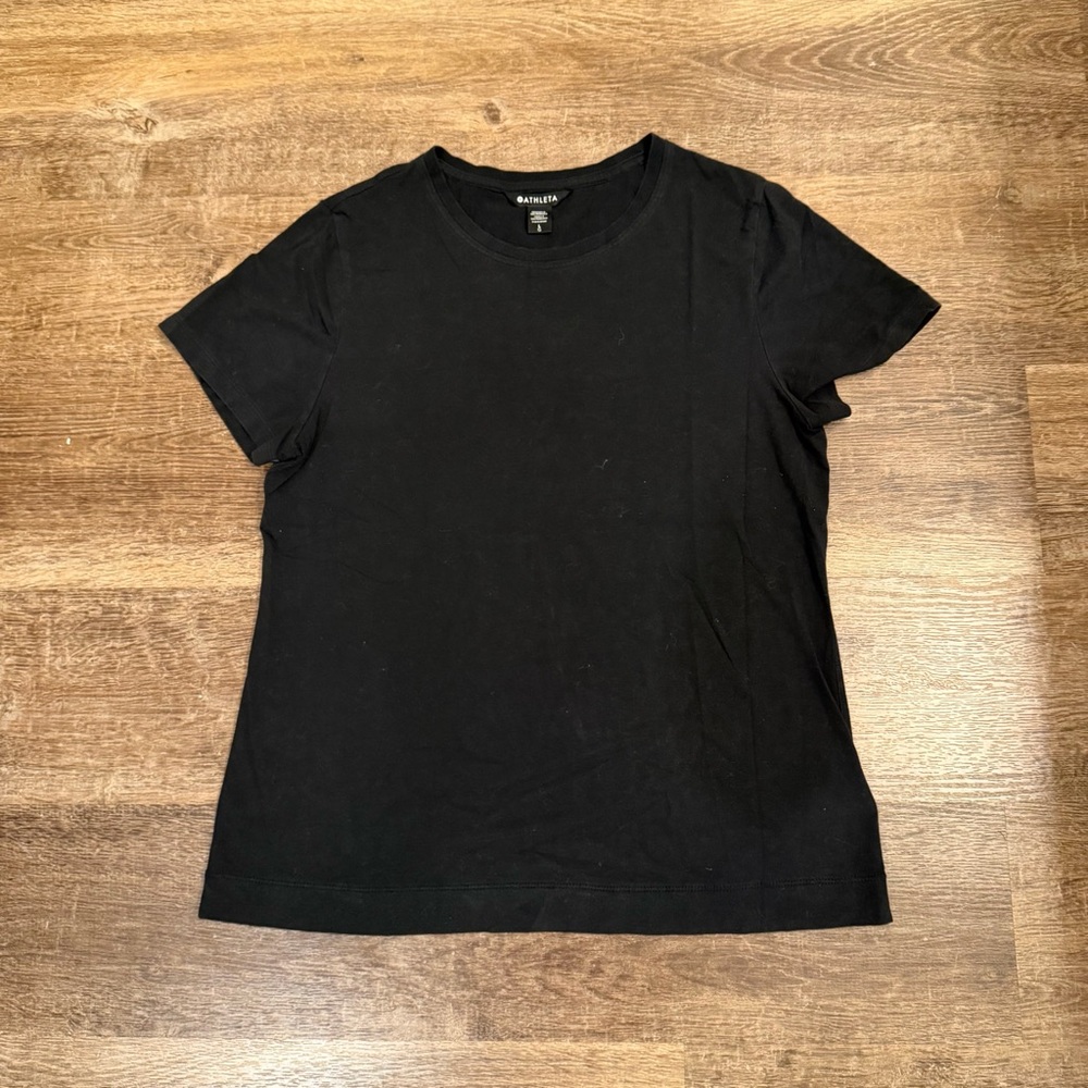 Athleta Black Short Sleeve Crew Tee